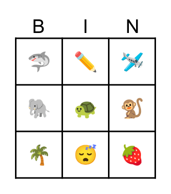 Emoji Bingo Card