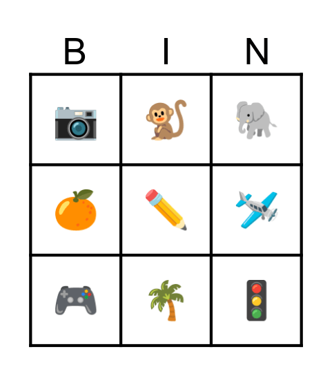 Emoji Bingo Card