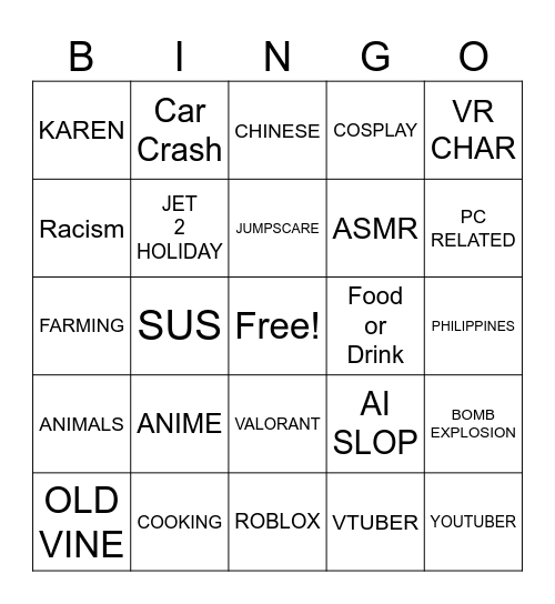 Random Bingo Card