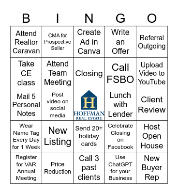 Hoffman Real Estate Bingo Card