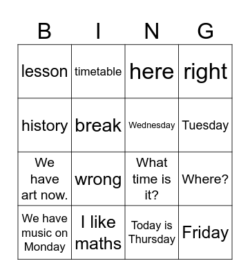 Bingo p. 20 + 21 Bingo Card