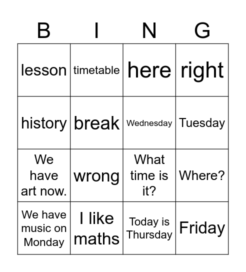Bingo p. 20 + 21 Bingo Card