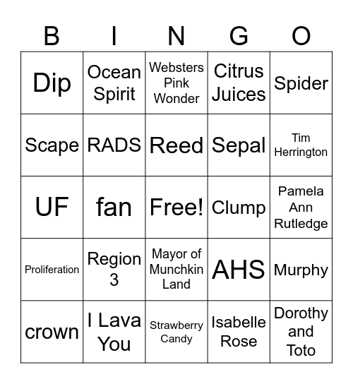 RADS BINGO Card