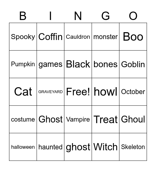 Halloween Bingo Card