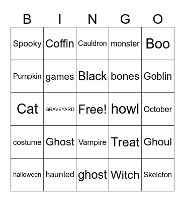 Halloween Bingo Card