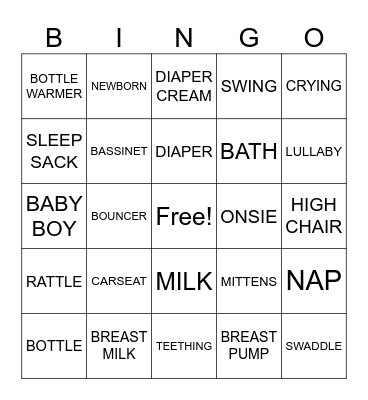 BABY BINGO Card