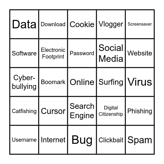 Technology Bingo Card