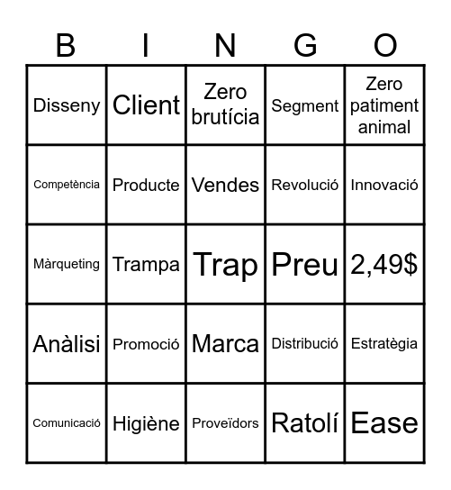 Trap Ease Bingo Card