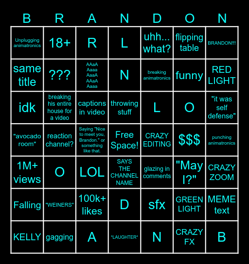 Imbrandonfarris Bingo Card