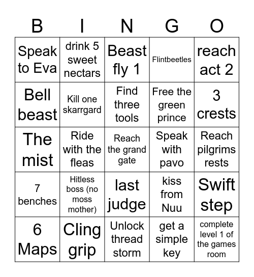 Skong Bingo Card