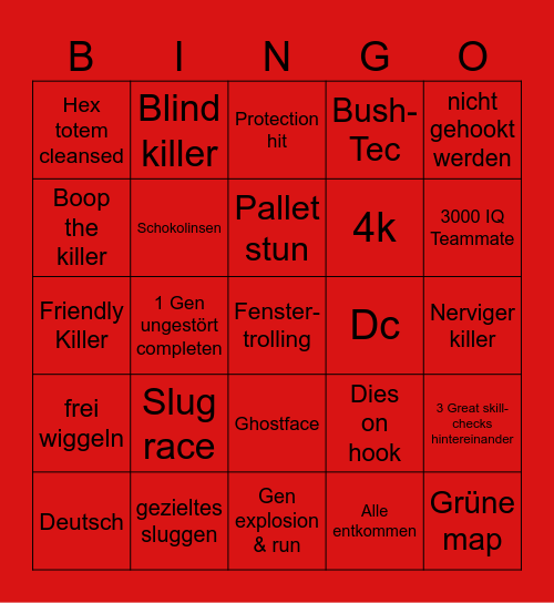 DBDBingo Card