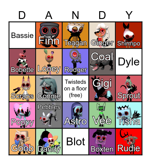 Dandy's World Bingo Card