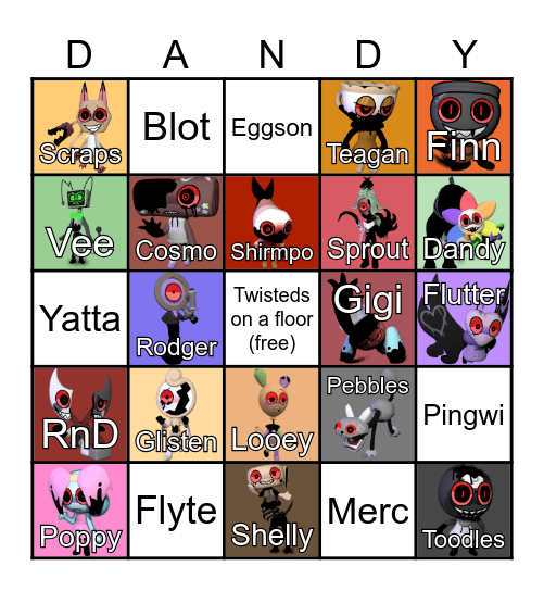 Dandy's World Bingo Card