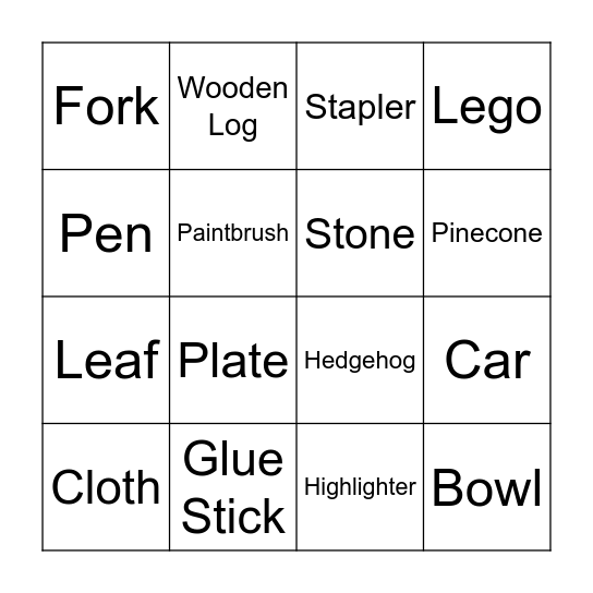 Item Bingo Card