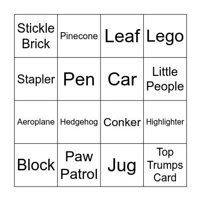 Item Bingo Card