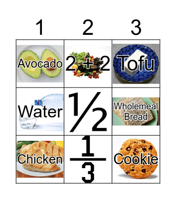 Food Bingo Game Bingo Card