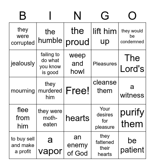 James Ch 4 Bingo Card