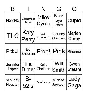 Music! Music! Music Bingo Card