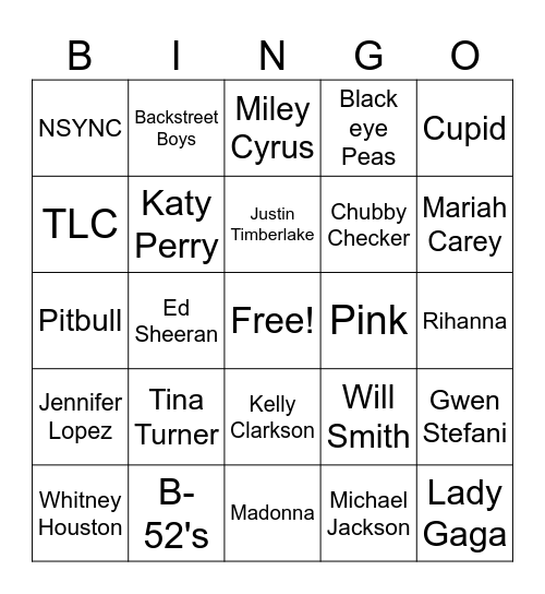 Music! Music! Music Bingo Card
