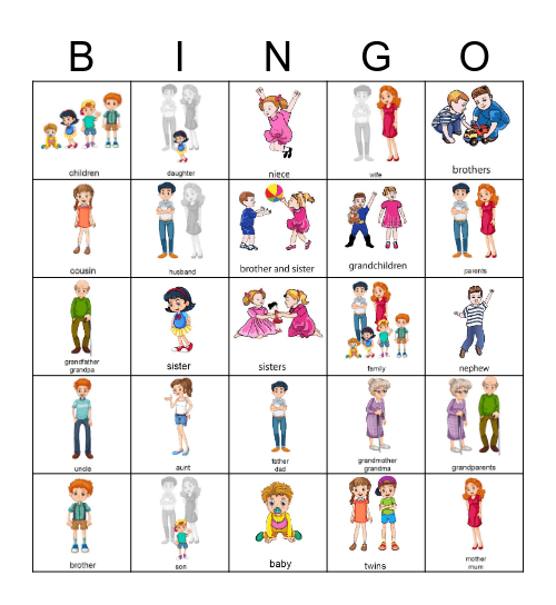 Family Bingo Card