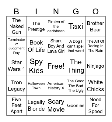 MOVIE NIGHT Bingo Card