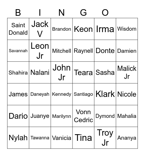 Irma McElveen Birthday Bingo Card