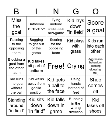 Unified Soccer Bingo Card