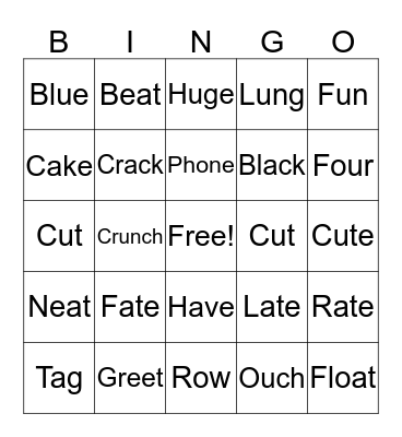 Phonics Bingo! Bingo Card