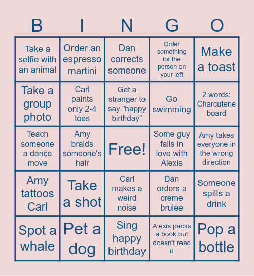 CARL'S BIRTHDAY BINGO Card