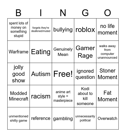 discord Bingo Card