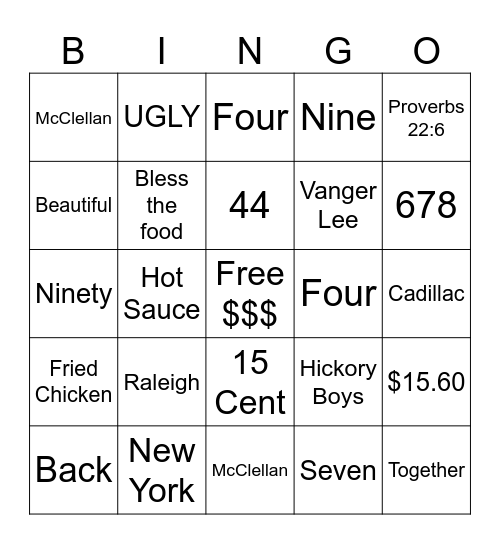 FAMILY BINGO Card
