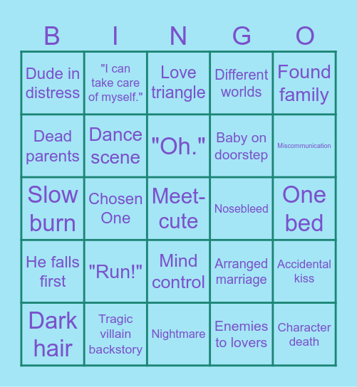 Romantasy Tropes Bingo Card