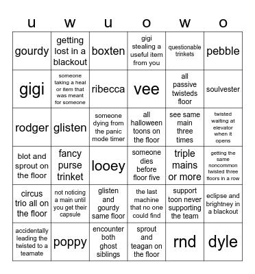 dandys bingo :3 Bingo Card