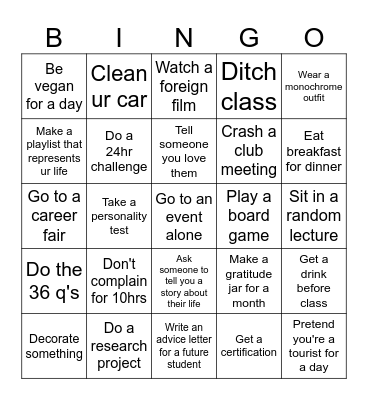 ~ learn maxxing bingo ~ Bingo Card