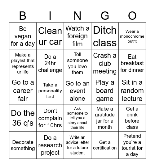 ~ learn maxxing bingo ~ Bingo Card