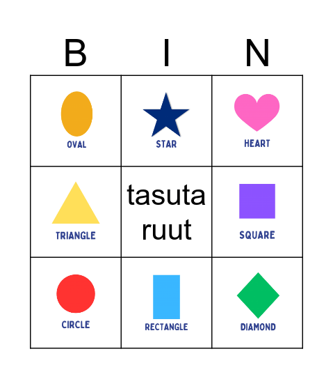 Shapes (Kujundid) Bingo Card