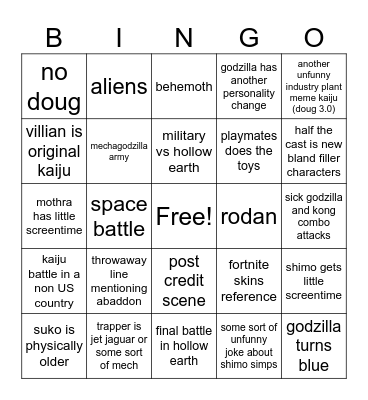 gxk supernova Bingo Card