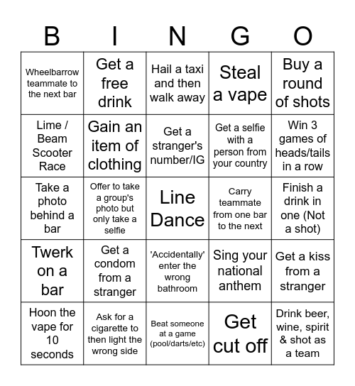 Cowboys Staff Party Bingo Card