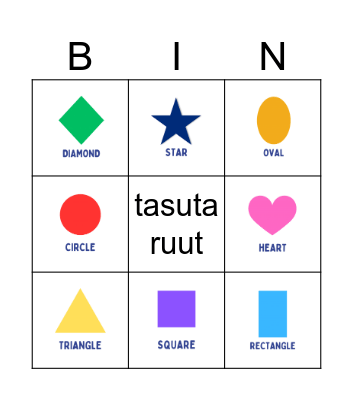 Shapes (Kujundid) Bingo Card