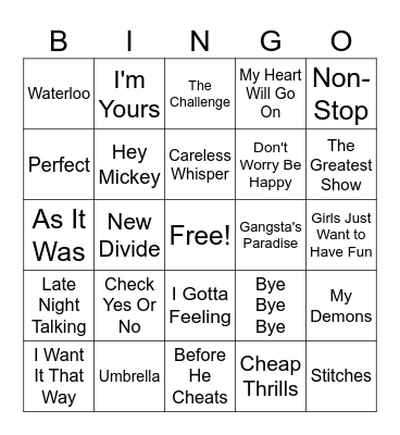 Wild card! Bingo Card
