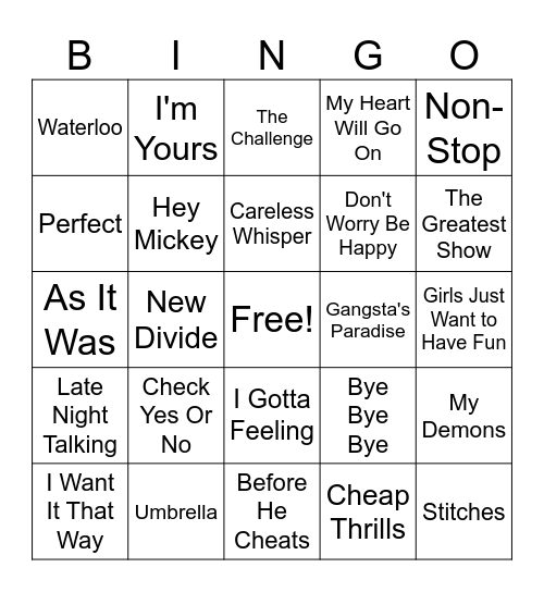 Wild card! Bingo Card