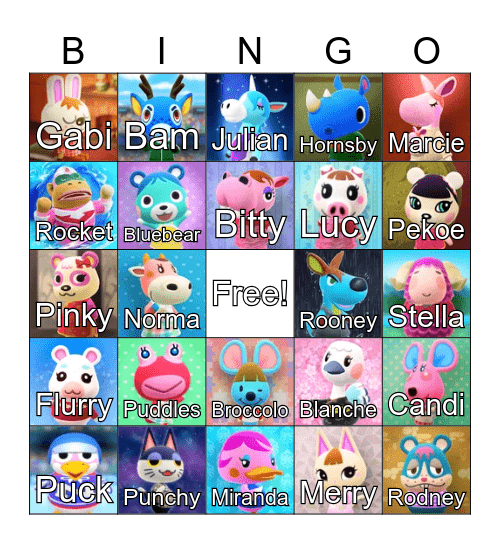 Trans Pride ACNH Bingo! Bingo Card