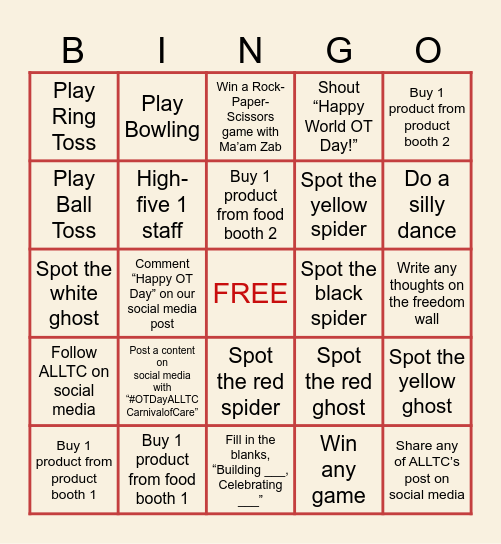 OT DAY 2025 Bingo Card