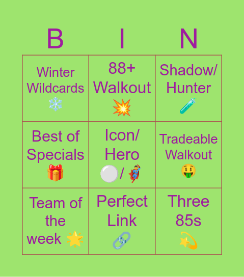 Premium Bingo Card