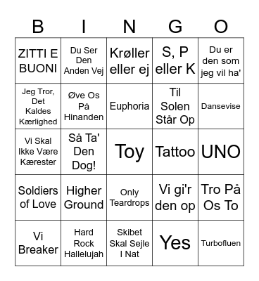 Eurovision Bingo! Bingo Card