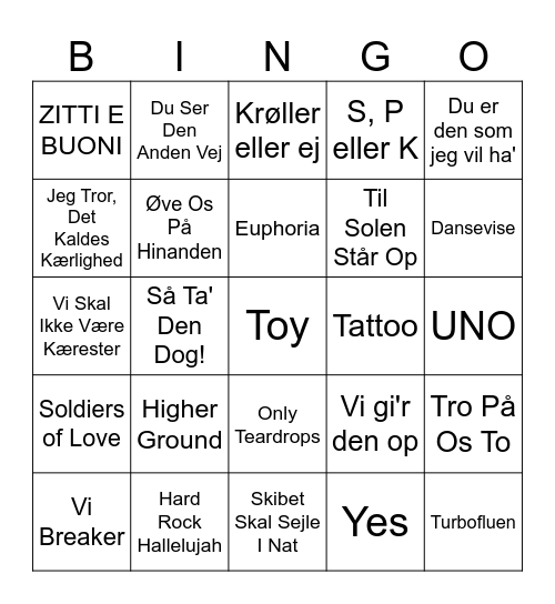 Eurovision Bingo! Bingo Card