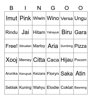 Floryn Bingo Card