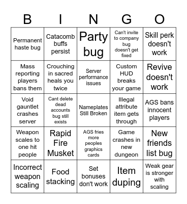 Horatio's New World S10 Bug Bingo Card