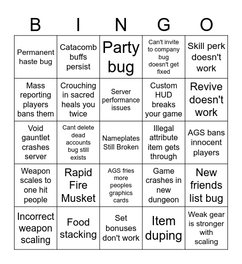Horatio's New World S10 Bug Bingo Card