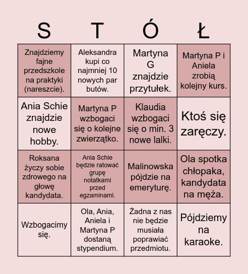 Bingo na 2025/2026 Bingo Card